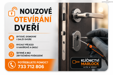 Nouzové otevírání dveří - Klíčnictví Marlock