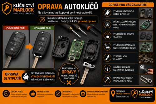 Opravy autoklíčů a dálkových ovladačů