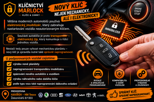 Autoklíče s imobilizérem